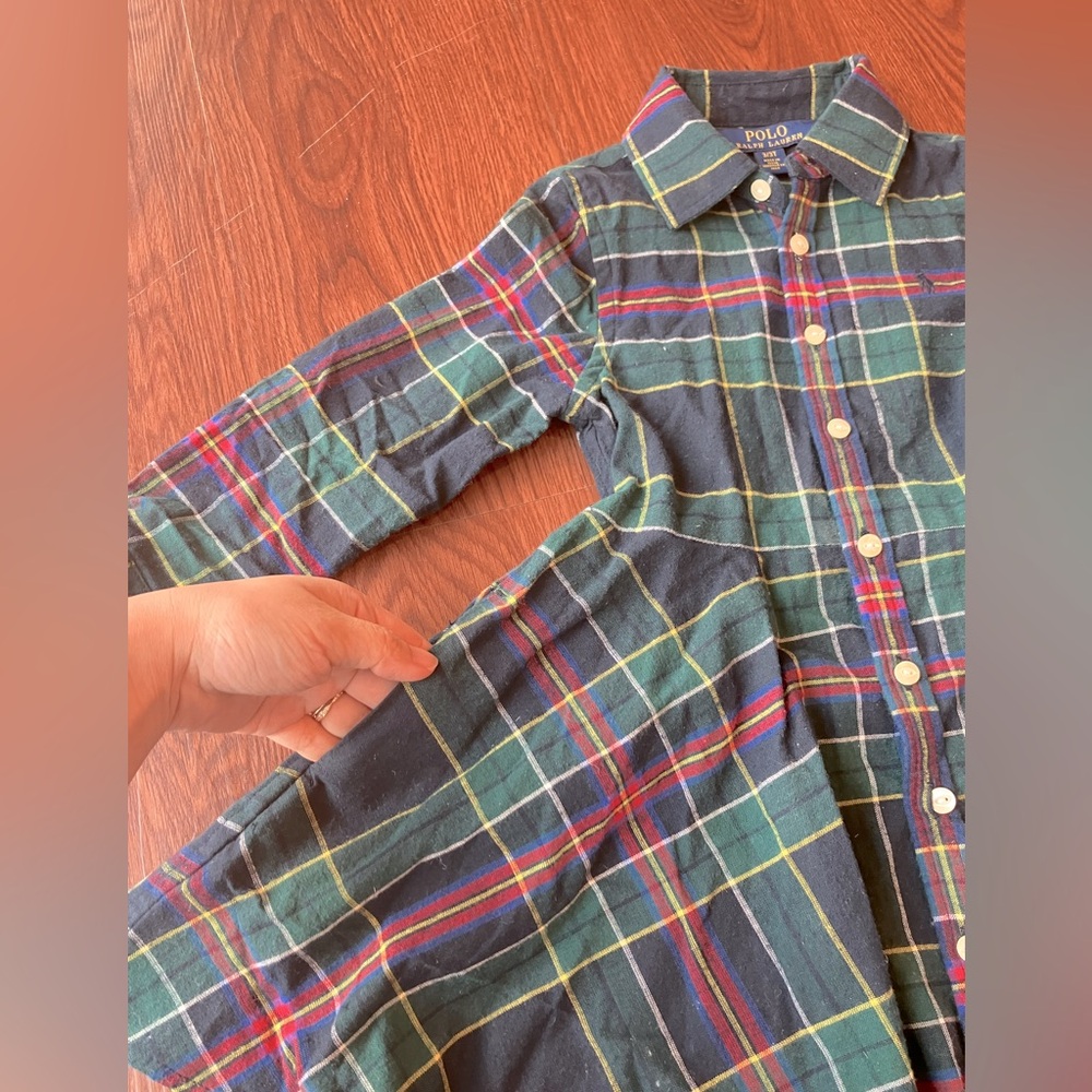Polo Ralph Lauren 3T Plaid Dress with belts Christmas wear heavy cotton toddler - Picture 7 of 11